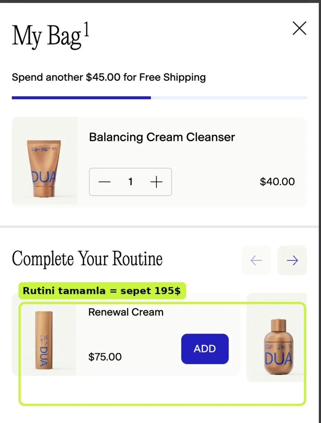 'Complete Your Routine' sepeti