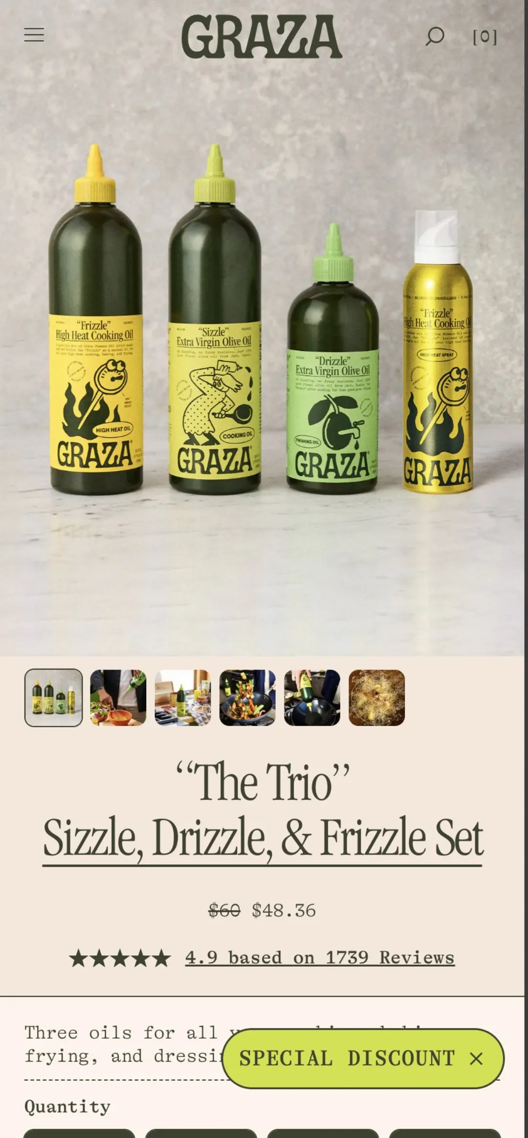 Graza Trio set ürün sayfası