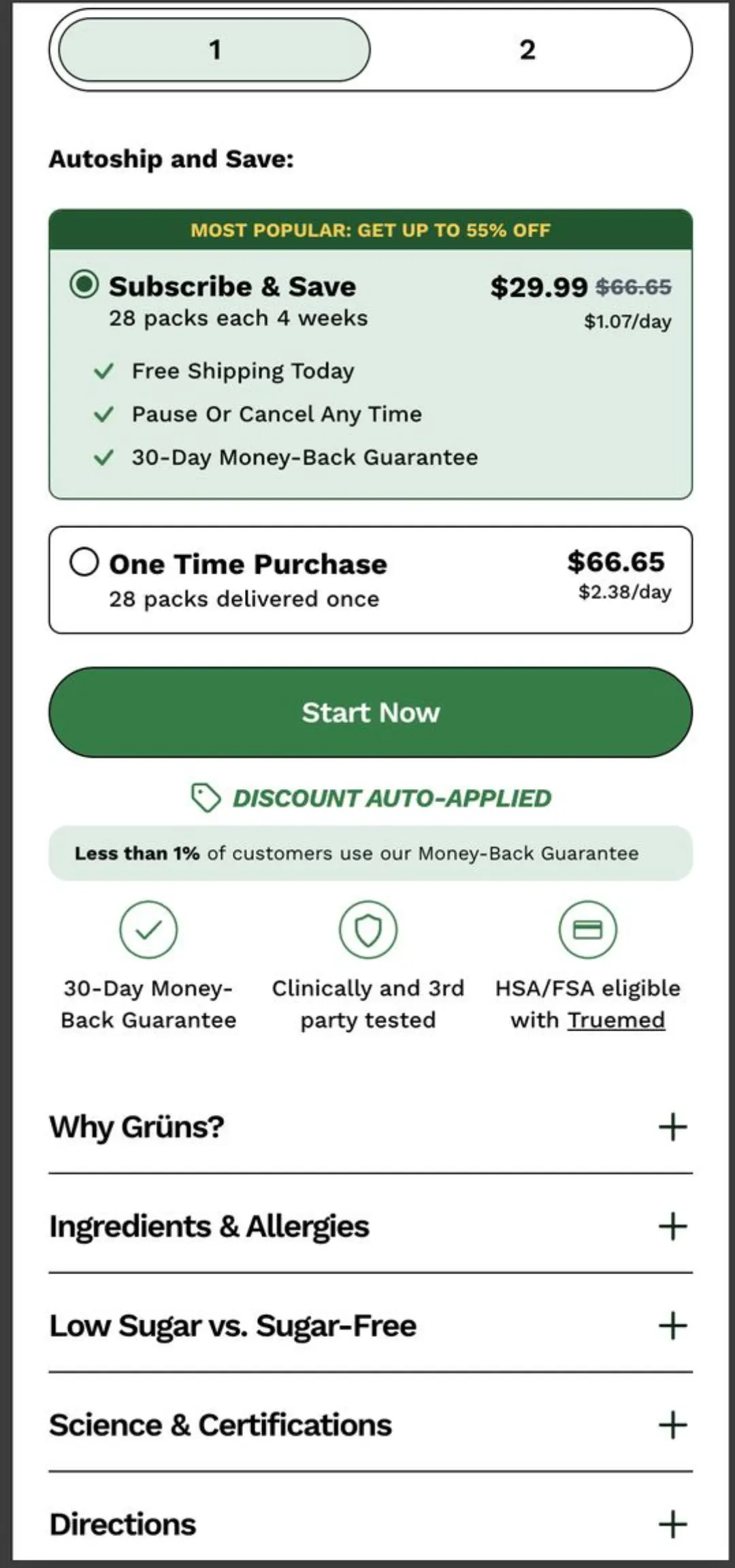 Autoship + garanti