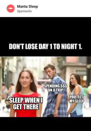 Meta Reklam Kütüphanesi, aktif reklam: Manta Sleep