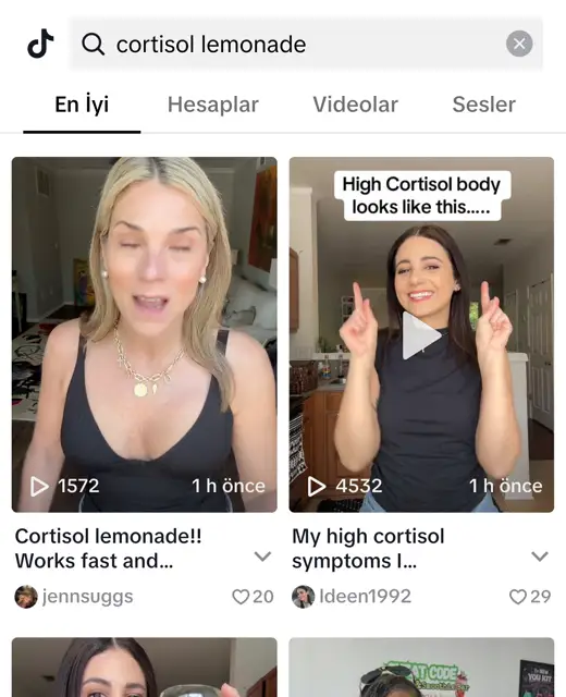 TikTok cortisol lemonade arama sayfası: Cortisol lemonade!! Works fast and...
